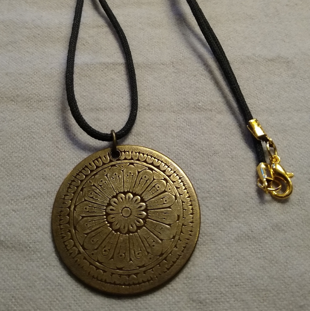 Vintage Charm Bronze Necklace on a Cord